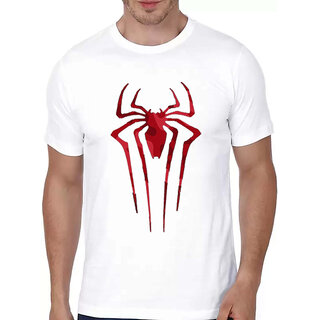 HIT SQUARE White Pure Cotton Round Neck Printed For Men