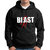 HIT SQUARE Men Black Printed Hooded Full Sleeve Sweatshirt.