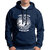 HIT SQUARE Men Blue Printed Hooded Full Sleeve Sweatshirt.