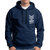 HIT SQUARE Men Blue Printed Hooded Full Sleeve Sweatshirt.
