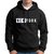 HIT SQUARE Men Black Printed Hooded Full Sleeve Sweatshirt.