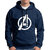 HIT SQUARE Men Blue Printed Hooded Full Sleeve Sweatshirt.
