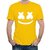 HIT SQUARE Marshmello logo Yellow Pure Cotton Round Neck Printed For Men
