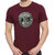 HIT SQUARE Maroon Pure Cotton Round Neck Printed Tshirts For Men