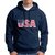 HIT SQUARE Men Blue Printed Hooded Full Sleeve Sweatshirt.