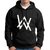 HIT SQUARE Men Black Printed Hooded Full Sleeve Sweatshirt.
