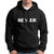 HIT SQUARE Men Black Printed Hooded Full Sleeve Sweatshirt.