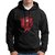 HIT SQUARE Men Black Printed Hooded Full Sleeve Sweatshirt