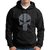HIT SQUARE Men Black Printed Hooded Full Sleeve Sweatshirt.
