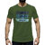 HIT SQUARE Olive Pure Cotton Round Neck Printed For Men