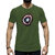 HIT SQUARE Olive Pure Cotton Round Neck Printed For Men