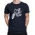 HIT SQUARE Navy Blue Pure Cotton Round Neck Printed For Men