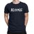 HIT SQUARE Navy Blue Pure Cotton Round Neck Printed For Men