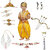 Ram Costume for Boys (Yellow Dhoti, Patka, Mukut, Mala, Earrings, Dhanush, teer)