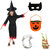 Kaku Fancy Dresses Halloween Witch Costume With Hat, Teeth, Mask, Nails  Pumpkin Bag For Kids