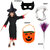 Kaku Fancy Dresses Spooky Witch Costume With Hat, Teeth, Mask, Witch Broom  Pumpkin Bag Set For Kids