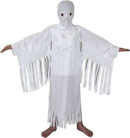 Kaku Fancy Dresses White Ghost Halloween Costume/California Cosplay Costume - White, 3-4 Years, For Boys & Girls