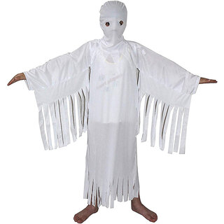 Kaku Fancy Dresses White Ghost Halloween Costume/California Cosplay Costume - White, 3-4 Years, For Boys & Girls