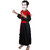 Kaku Fancy Dresses Red & Black Dracula Costume With Vampire Teeth & Face Mask For Kids Halloween Costume Party