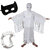Kaku Fancy Dresses White Ghost Costume With Vampire Teeth, Face Mask Set For Kids Halloween Costume Party