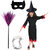 Kaku Fancy Dresses Halloween Witch Costume With Hat, Teeth, Mask  Witch Broom For Kids