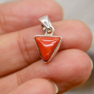 Red Coral Moonga Silver Gemstone Pendant Silver Coral Copper, Bronze Pendant