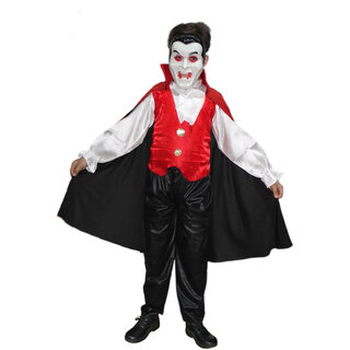 Kaku Fancy Dresses Vampire Dracula Costume/California Cosplay Costume - Red  White, 3-4 Years, For Boys