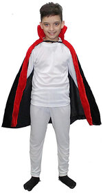 Kaku Fancy Dresses Vampire Dracula Cape/Robe/Cloak For  Adult , Halloween Costume For Kids - Black-Red , For Men & Women