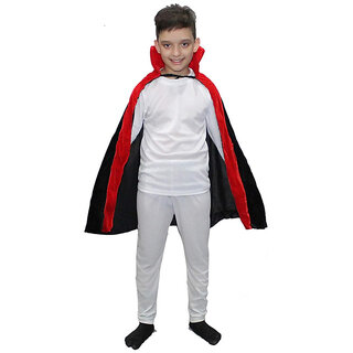 Kaku Fancy Dresses Halloween Dracula Robe & Hat Costume for Kids Set | Halloween Dress For Boys & Girls - Black