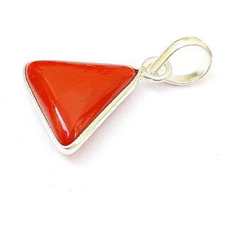 Coral Stone Pendant Precious Coral stone Certified and Astrological Purpose for men  women Silver Stone Pendan