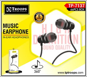 TP TROOPS 7218 STEREO HEADSET BOOM BASS Wired Earphones with Extra Bass Driver and HD Sound with mic Pure Bass Sound