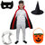 Kaku Fancy Dresses Halloween Dracula Robe, Teeth, Hat, Eye-patch, Candy Basket Set For Kids | Vampire Costume Set
