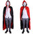 Kaku Fancy Dresses Reversible Vampire Dracula Cape For Kids With Black Eyepatch & Devil Teeth|Halloween Costume For Kids