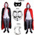 Kaku Fancy Dresses Reversible Vampire Dracula Cape For Kids With Black Eyepatch & Devil Teeth|Halloween Costume For Kids