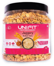 UNIFIT's Jaggery Oats Healthy Breakfast High Fiber Oat  Rich Source of Protein 400g