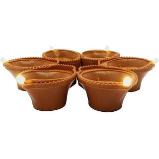 Water Sensor LED Ligh Diya - Decorative Lights, LED Decorative Diya Set, Elegant Design, Battery Operated Diya Light Set