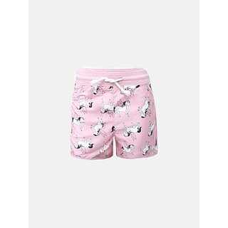 Rad Prix Short For Girls Casual Printed Pure Cotton (Pink, Pack Of 1)