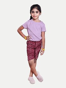 Rad Prix Short For Girls Casual Solid Pure Cotton (Maroon, Pack Of 1)