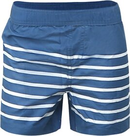 Rad Prix Short For Boys Casual Striped Polyester (Blue, Pack Of 1)