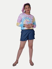 Rad Prix Short For Girls Casual Solid Pure Cotton (Dark Blue, Pack Of 1)