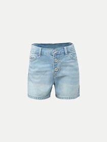 Rad Prix Short For Girls Casual Dyed/Washed Denim (Blue, Pack Of 1)