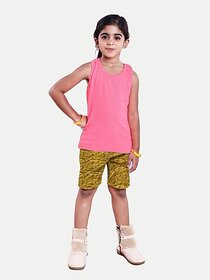 Rad Prix Short For Girls Casual Printed Pure Cotton (Brown, Pack Of 1)
