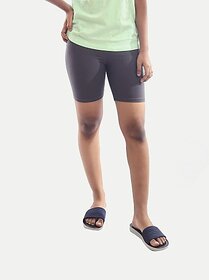 Rad Prix Short For Girls Casual Solid Pure Cotton (Grey, Pack Of 1)