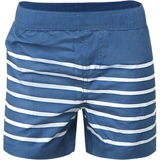 Rad Prix Short For Boys Casual Striped Polyester (Blue, Pack Of 1)