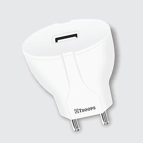 TP TROOPS Wall 2.4 Amp. Fast Travel Charger (Adapter/Dock with Type C USB Data Cable)-TP-565