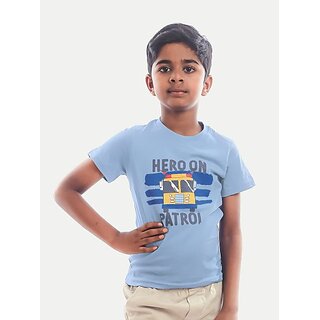 Radprix Boys Printed Pure Cotton T Shirt (Blue, Pack Of 1)