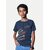 Radprix Boys Printed Pure Cotton T Shirt (Dark Blue, Pack Of 1)