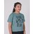 Radprix Girls Typography, Printed Pure Cotton T Shirt (Green, Pack Of 1)