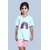Radprix Girls Graphic Print Pure Cotton T Shirt (Light Blue, Pack Of 1)