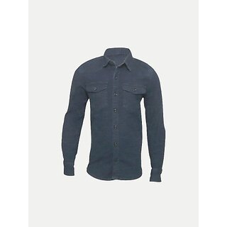 Radprix Boys Solid Casual Dark Blue Shirt